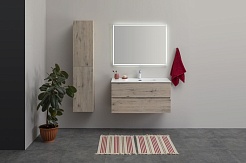 Aquanet Шкаф пенал Алвита New 35 подвесной дуб веллингтон белый – фотография-6